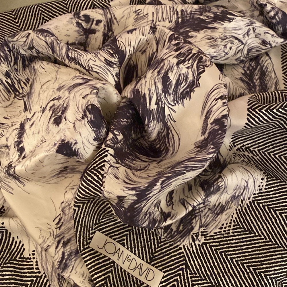 Dog lovers! Joan & David 100% silk scarf.